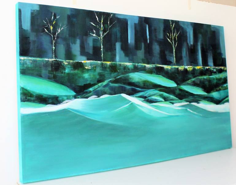 Original Abstract Water Painting by Paula  Berteotti