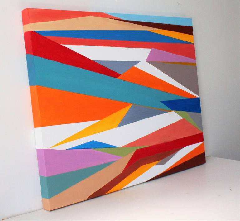 Original Abstract Geometric Painting by Paula  Berteotti