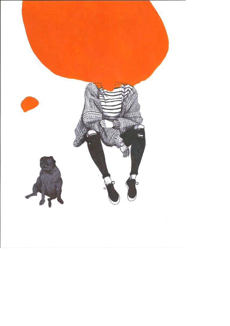 Original Figurative People Drawing by Karolina Kawa