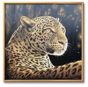 Makwela female African leopard oil painting thumb