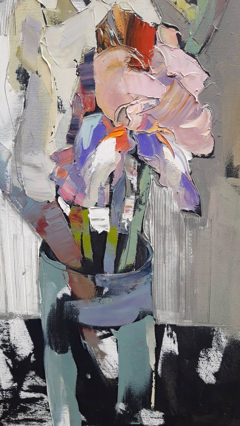 Original Expressionism Floral Painting by Lesya Ros