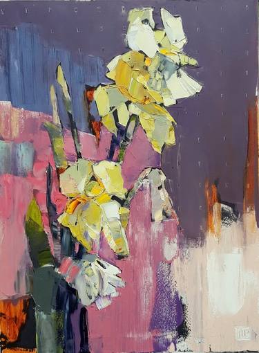 Original Impressionism Floral Painting by Lesya Ros