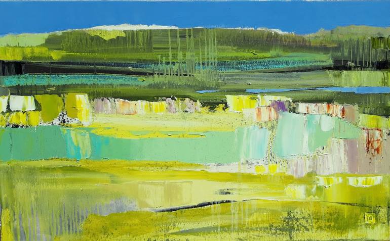 Original Abstract Expressionism Landscape Painting by Lesya Ros