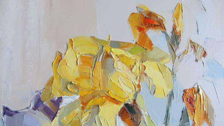 Original Impressionism Floral Painting by Lesya Ros