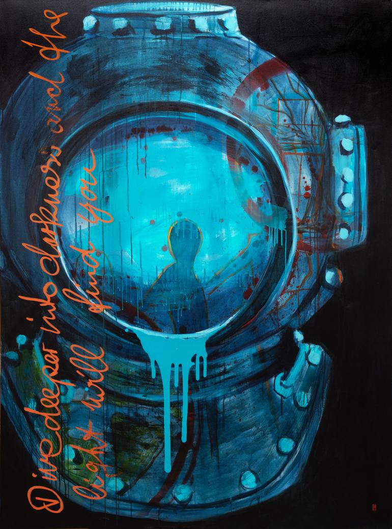 deep sea diver painting