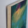Lyrical abstract on cradled wood panel. The edges are clean natural wood. Ready to hang.