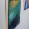 Lyrical abstract on cradled wood panel. The edges are clean natural wood. Ready to hang.