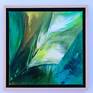 There is something deeply nourishing and refreshing about the color green in nature. This painting is a celebration of the many variations of that beautiful color. The canvas is gallery-wrapped with painted edges, and is framed in a solid wood floater frame, ready to hang.