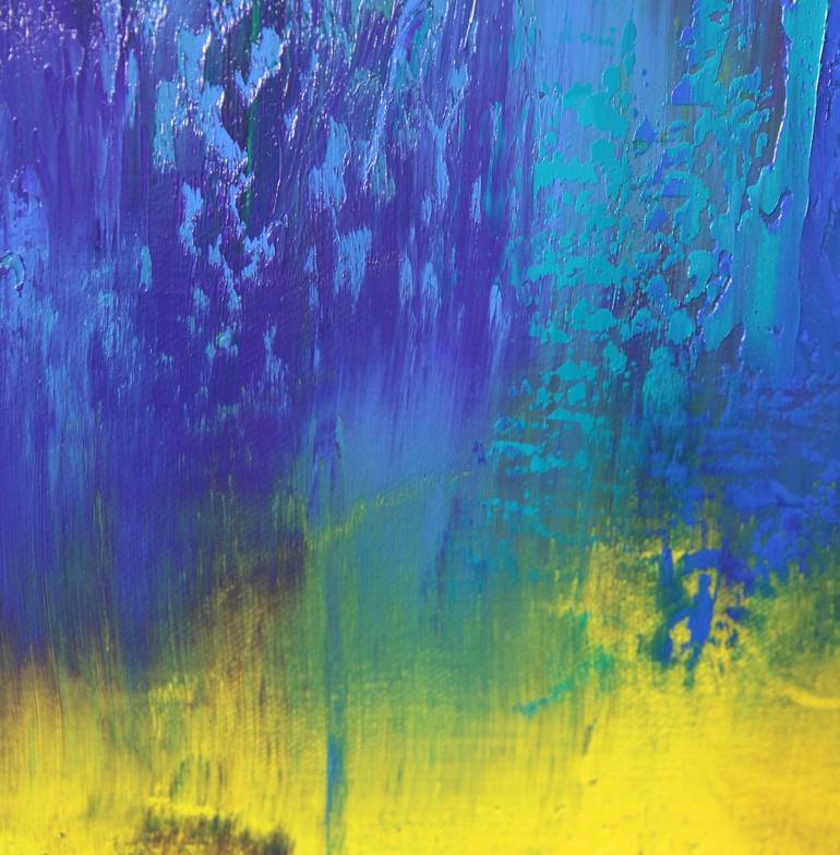 Deep Blue Green Yellow Abstract Art Painting Painting by Joe