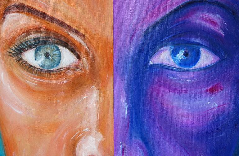 Original Abstract Expressionism People Painting by Hamid Javanmard