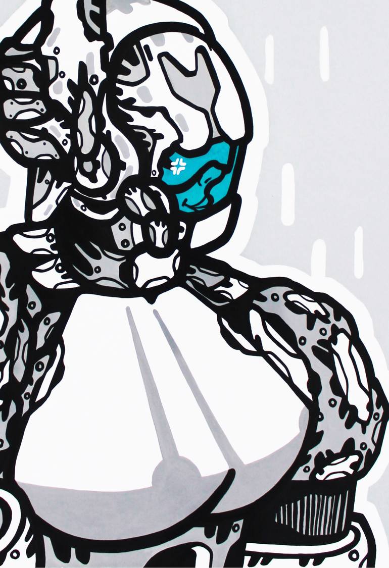 Original Art Deco Comics Painting by Blazy Blessed Journey