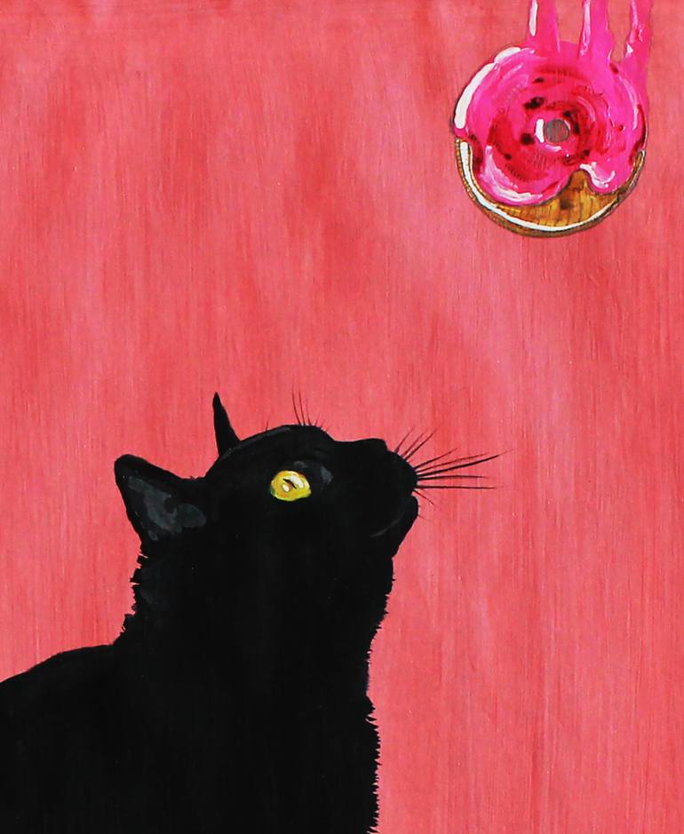 Original Abstract Expressionism Cats Mixed Media by Blazy Blessed Journey