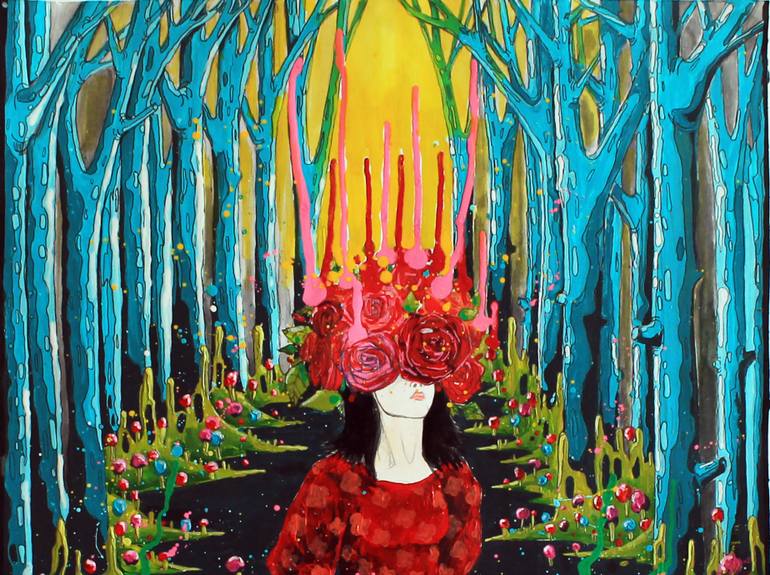 Original Art Deco People Painting by Blazy Blessed Journey