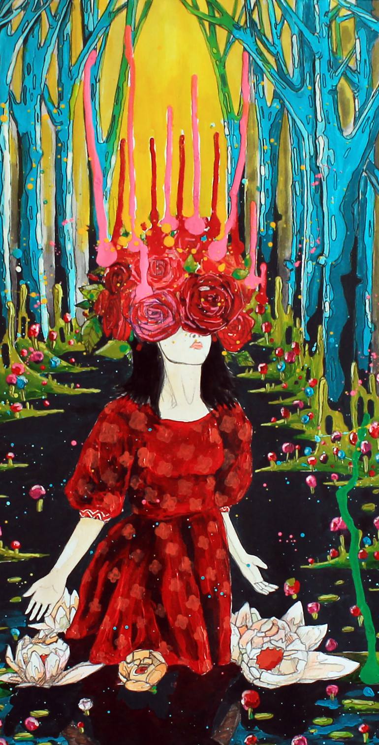 Original Art Deco People Painting by Blazy Blessed Journey