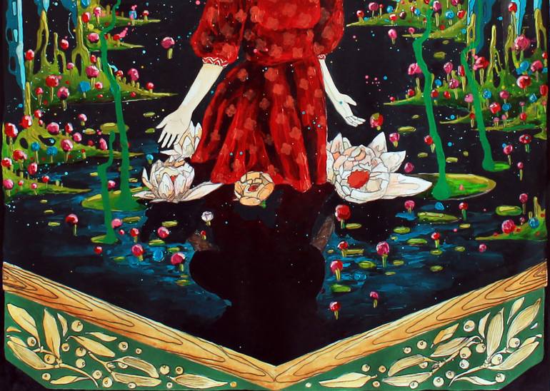 Original Art Deco People Painting by Blazy Blessed Journey