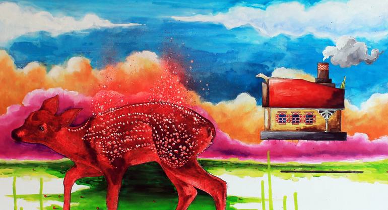 Original Conceptual Animal Painting by Blazy Blessed Journey