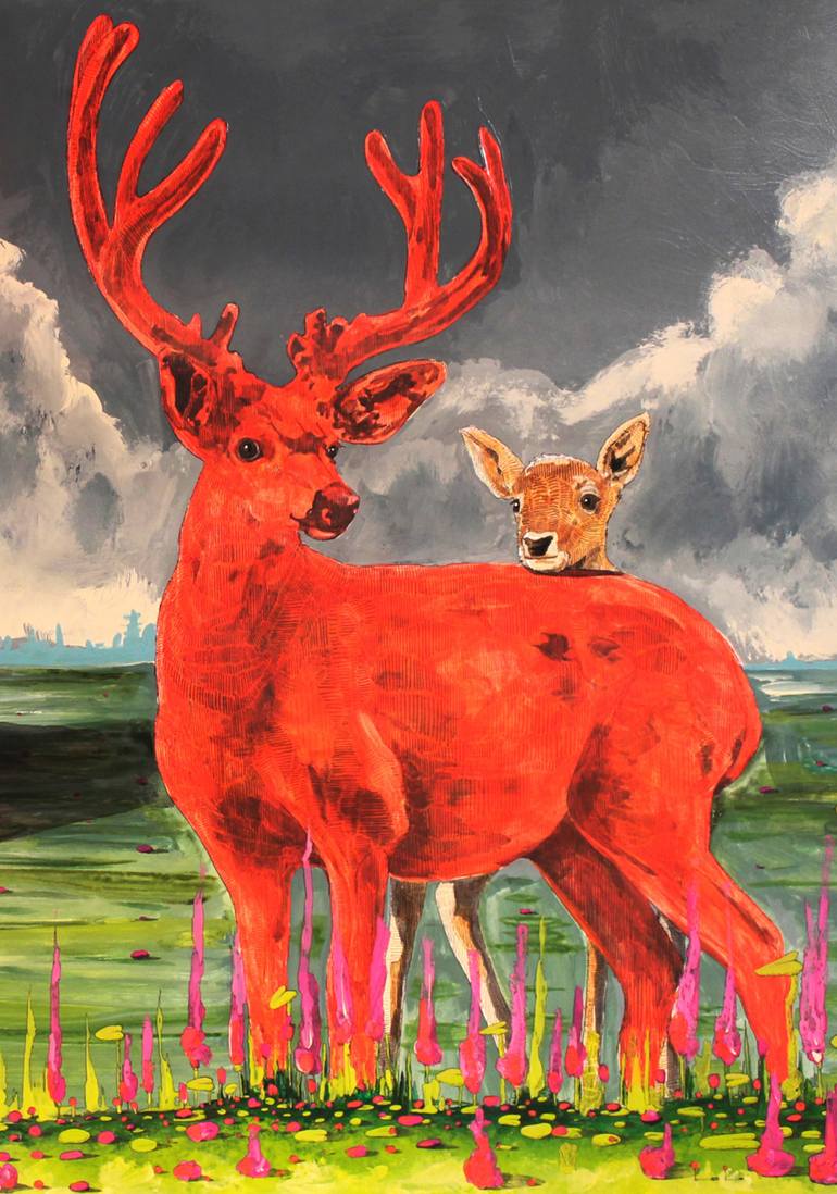 Original Art Deco Animal Painting by Blazy Blessed Journey