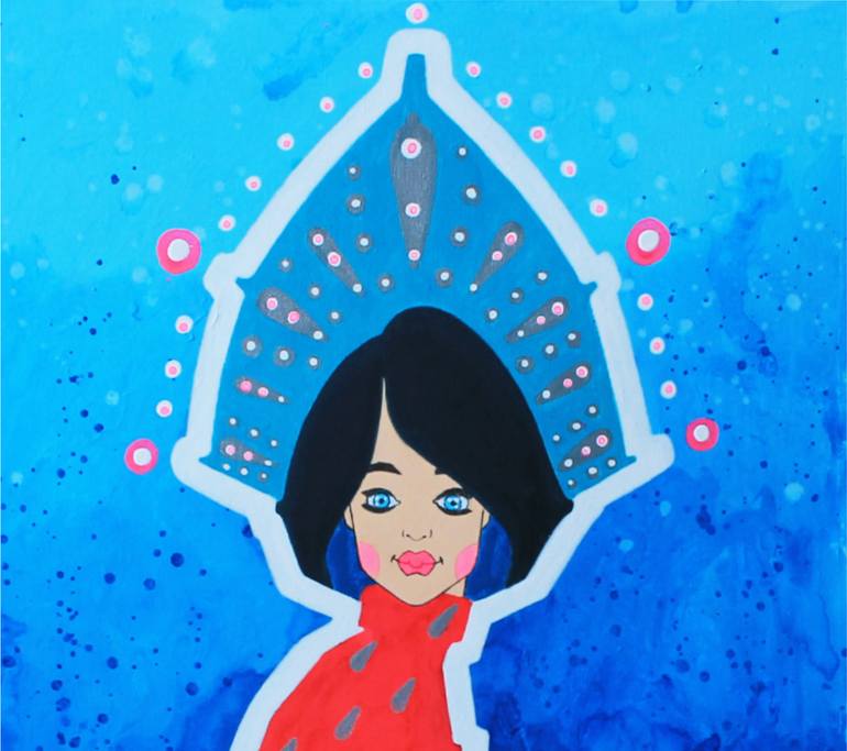 Original Art Deco Cartoon Painting by Blazy Blessed Journey