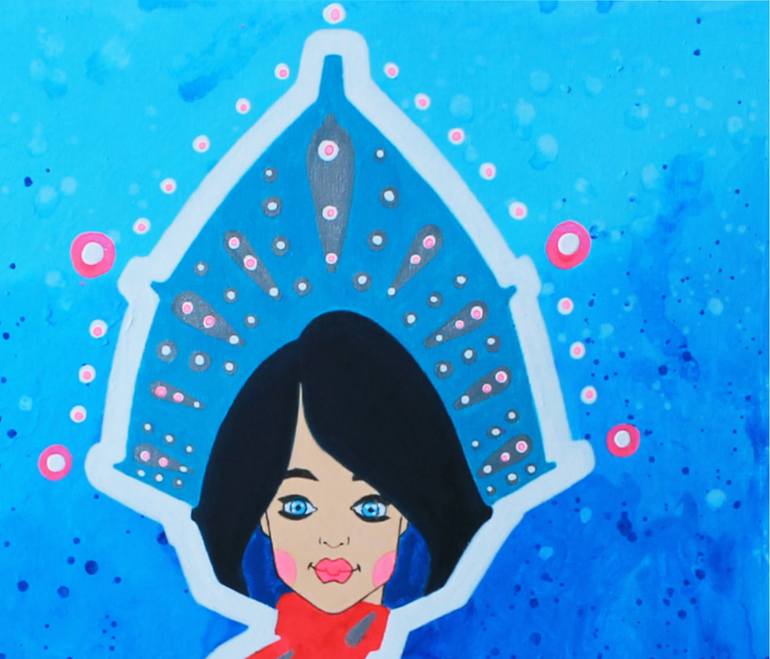 Original Art Deco Cartoon Painting by Blazy Blessed Journey