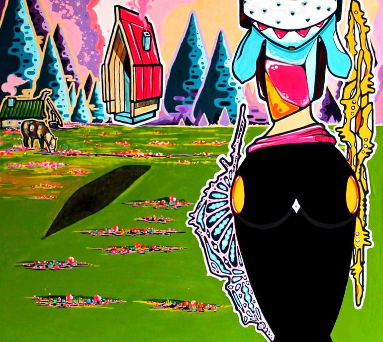 Original Art Deco Women Painting by Blazy Blessed Journey