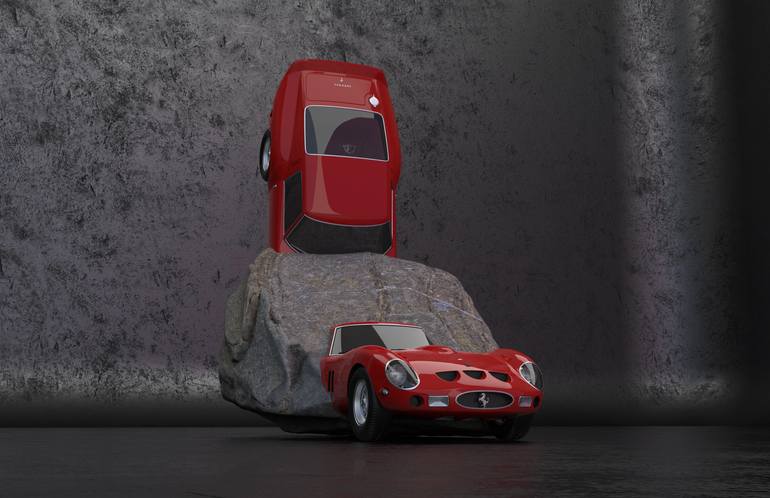 Original Conceptual Car Mixed Media by Michele De Matthaeis