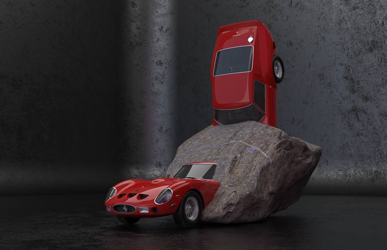 Original Conceptual Car Mixed Media by Michele De Matthaeis
