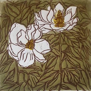 Print of Floral Printmaking by Laurie Darby