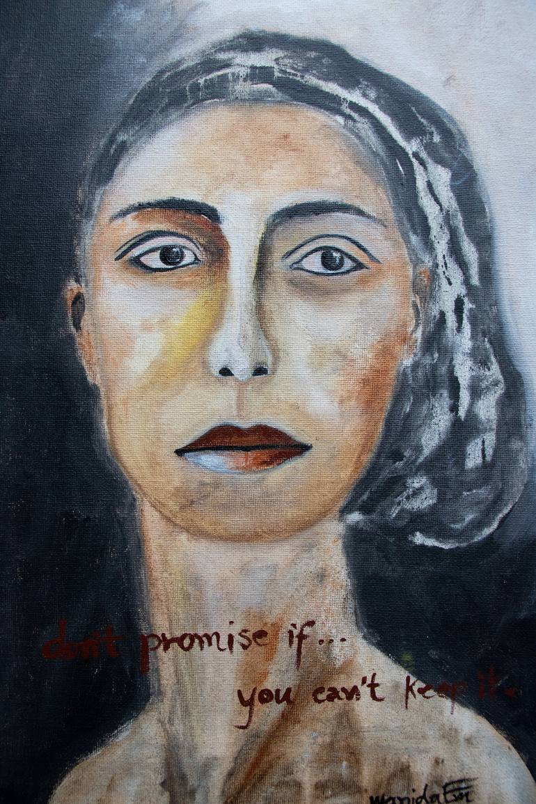 Original Portrait Painting by Wanida Em