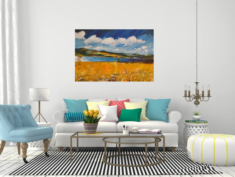 Original Abstract Landscape Painting by Wanida Em