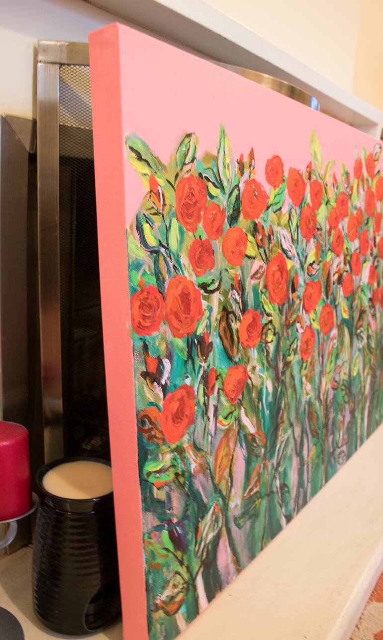 Original Floral Painting by Wanida Em