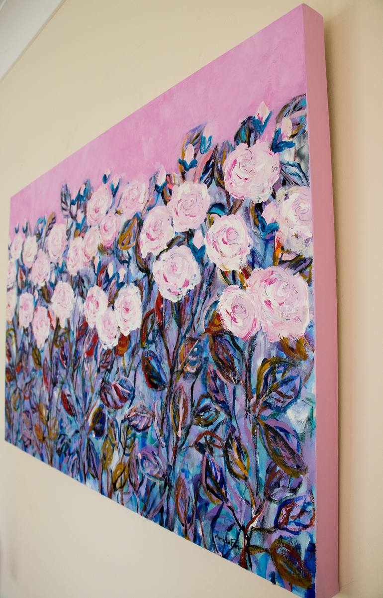 Original Floral Painting by Wanida Em