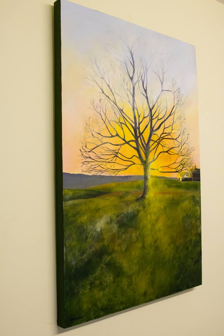 Original Impressionism Tree Painting by Wanida Em