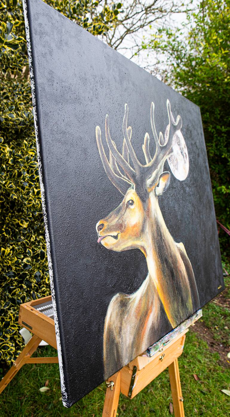 Original Impressionism Animal Painting by Wanida Em