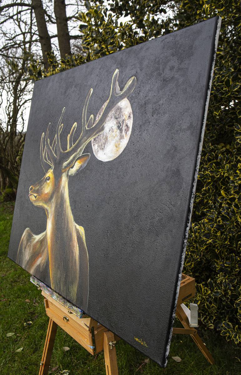 Original Impressionism Animal Painting by Wanida Em