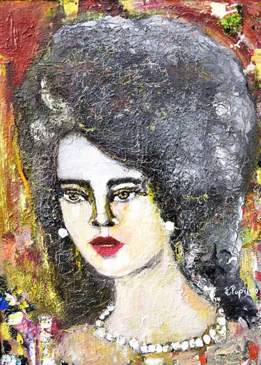 Original Portraiture Abstract Paintings by Evelina Popilian