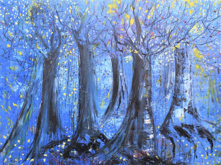 Blue Forest Painting By Evelina Popilian Saatchi Art