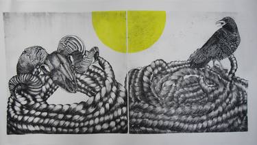 Original Classical mythology Printmaking by Leyla HANCI