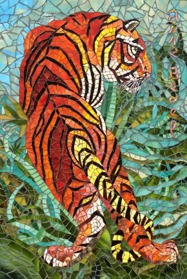 Original Art Deco Animal Collage by Anne Bedel