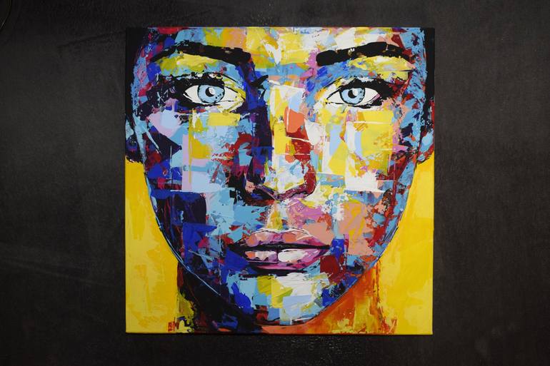 Original Pop Art Portrait Painting by Eugen Dick