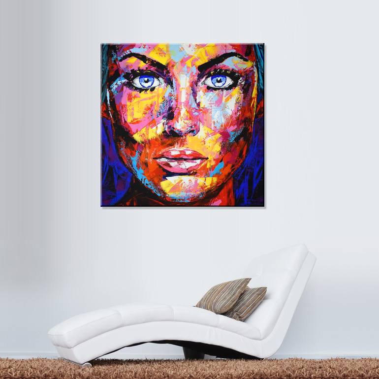 Original Abstract Portrait Painting by Eugen Dick