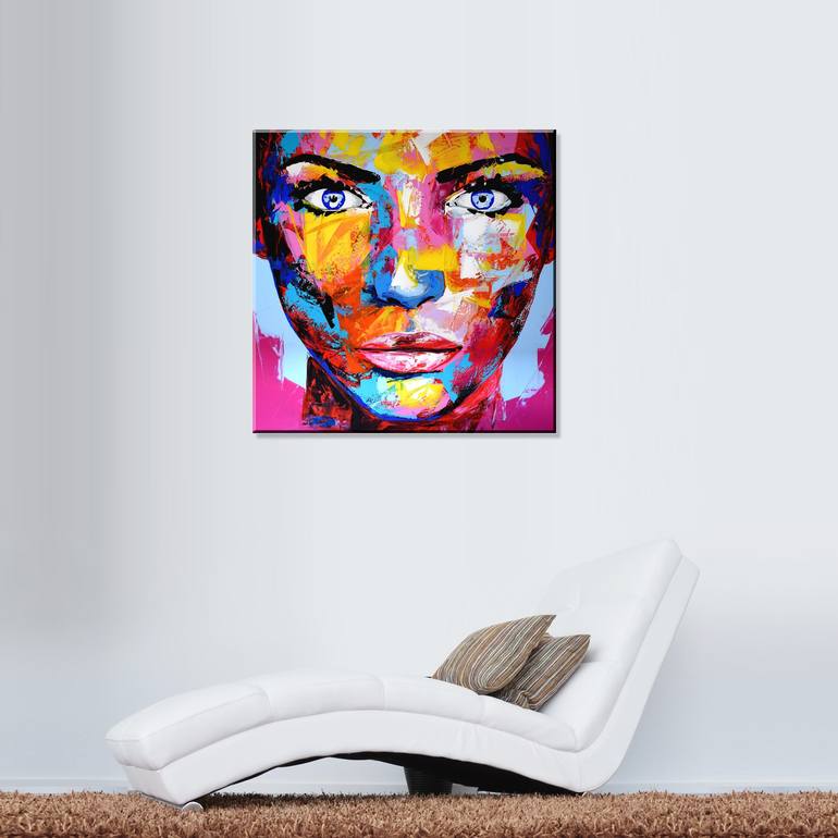 Original Abstract Portrait Painting by Eugen Dick