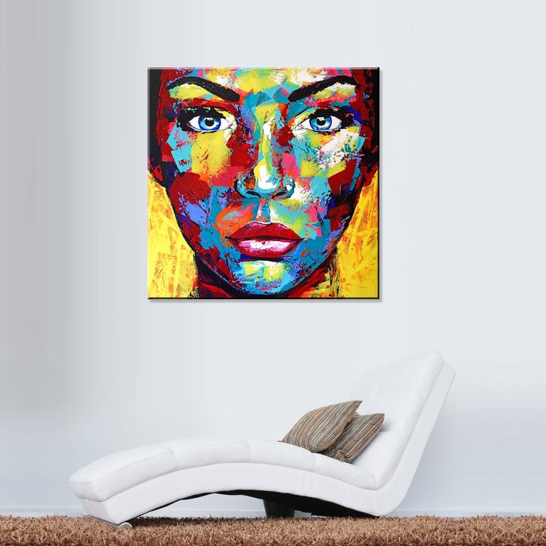 Original Abstract Portrait Painting by Eugen Dick