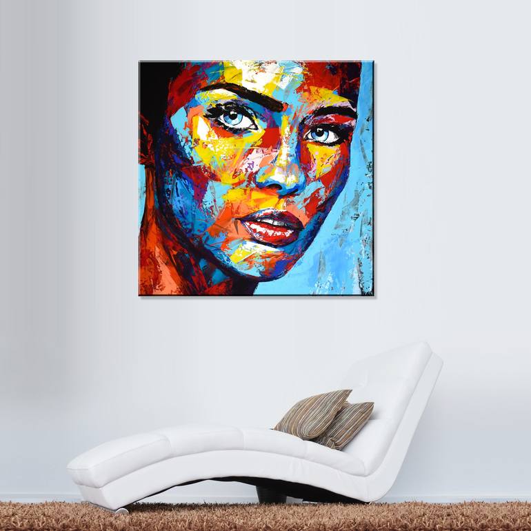 Original Abstract Portrait Painting by Eugen Dick