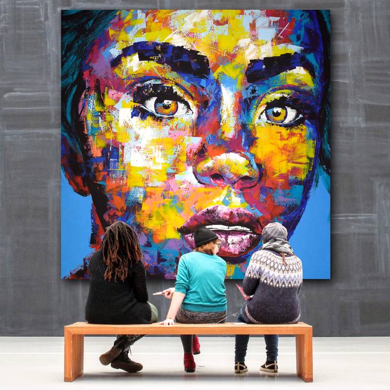 Original Abstract People Painting by Eugen Dick