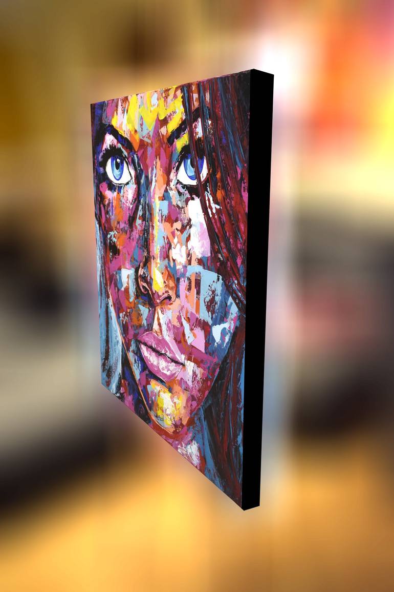 Original Abstract Portrait Painting by Eugen Dick