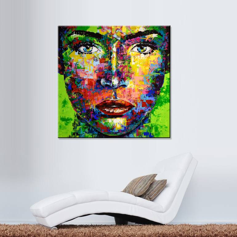 Original Abstract Portrait Painting by Eugen Dick