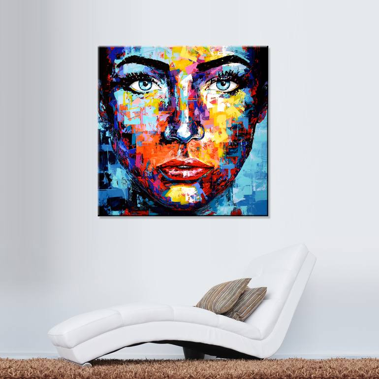 Original Abstract Portrait Painting by Eugen Dick