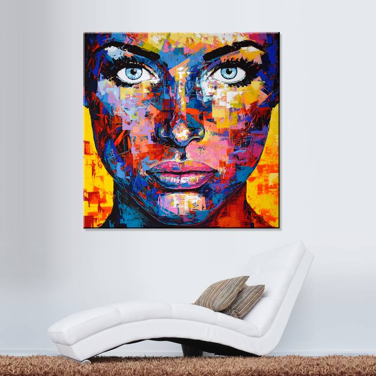 Original Abstract Portrait Painting by Eugen Dick