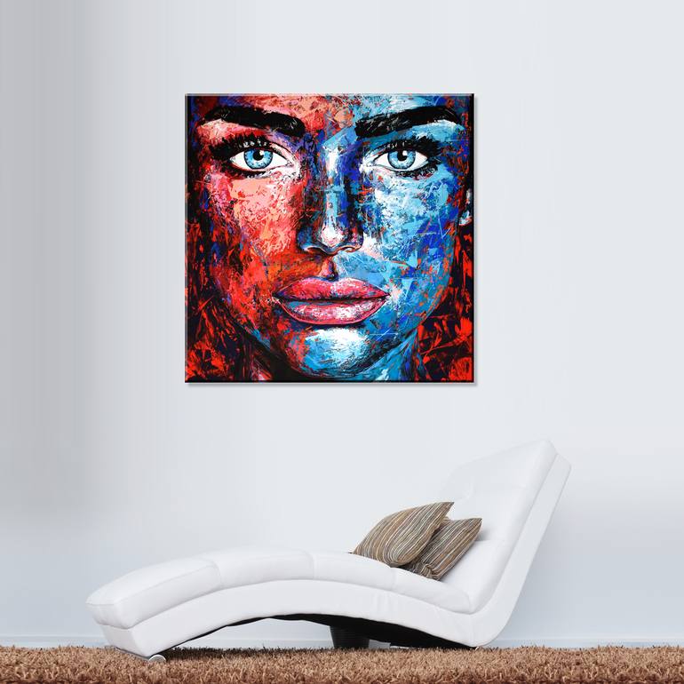 Original Abstract Portrait Painting by Eugen Dick