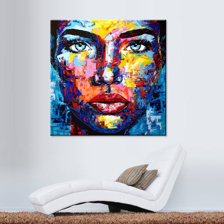 Original Abstract Portrait Painting by Eugen Dick